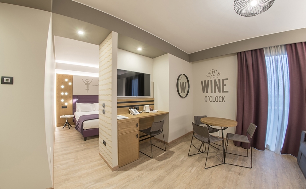 Modern and innovative design in the rooms of the Soave Hotel